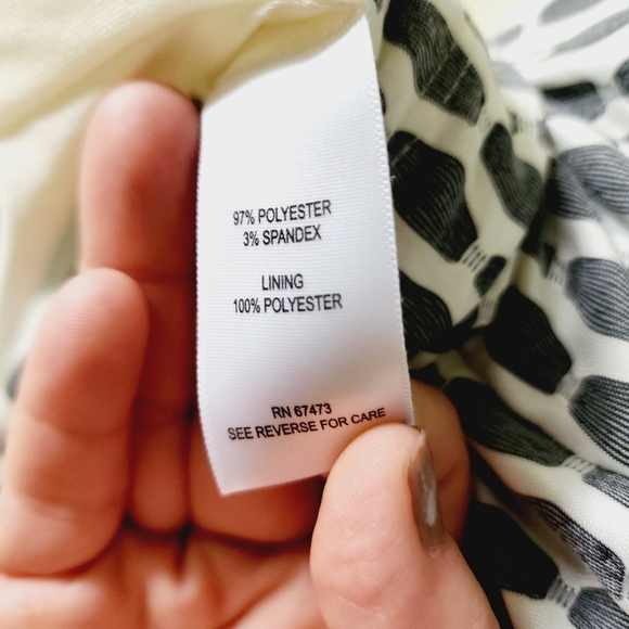 Taylor Fit & Flair  Gray & White Print Dress Size 2 - Picture 11 of 11